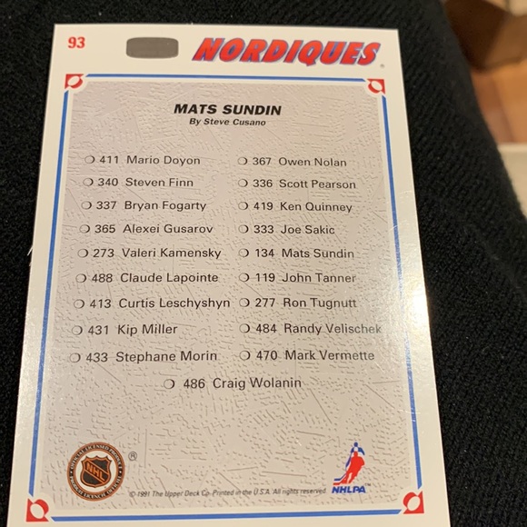 Guy lafleur Quebec nordiques 1991-92 upper deck cards. New pkg. 22 cards - Picture 7 of 7